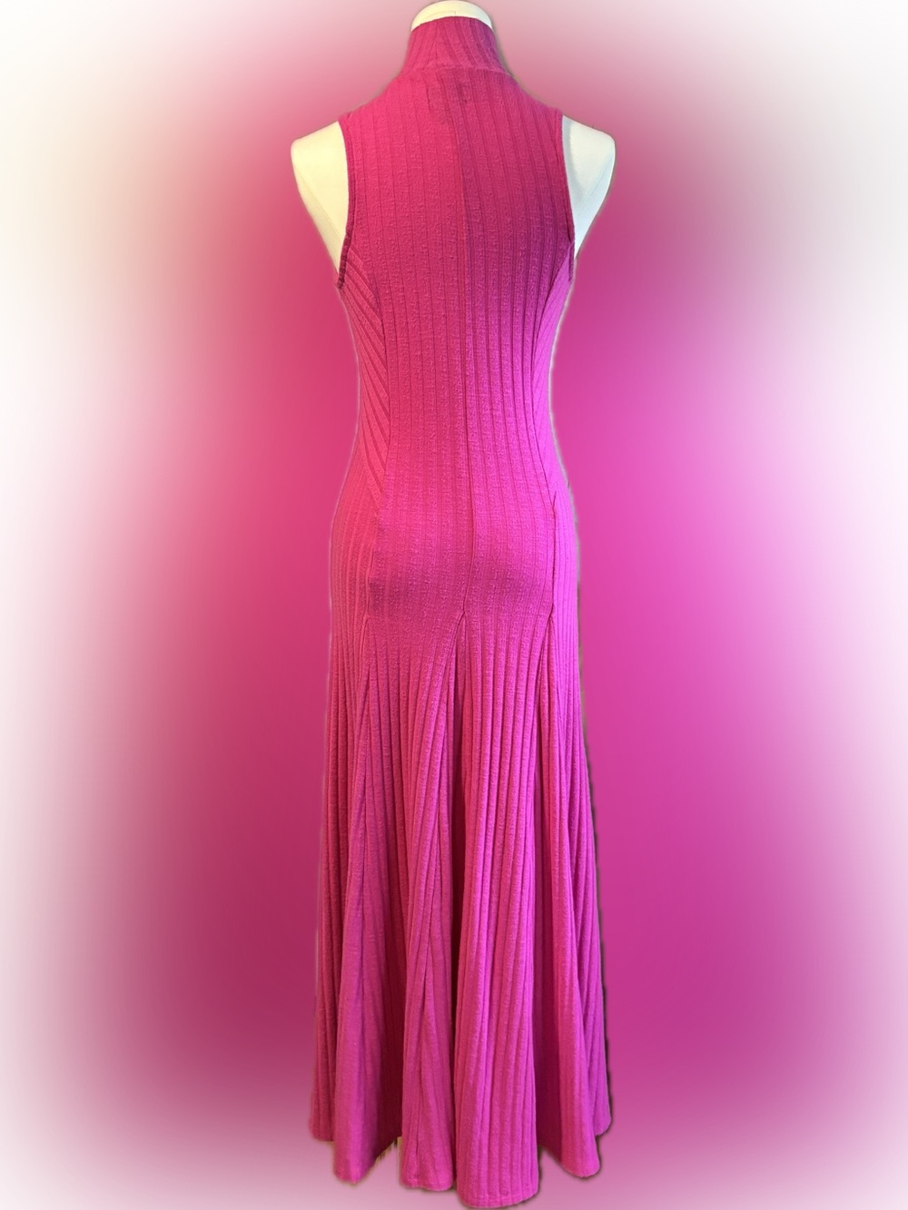 SCOOP NYC HOT PINK RIBBED MAXI DRESS - Picture 3 of 4